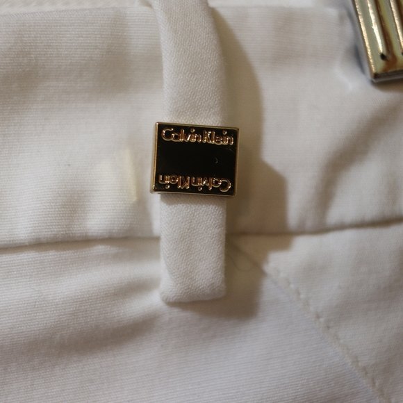 Calvin Klein White Ankle Gold Zipper Detail Pants 12 - Picture 5 of 12